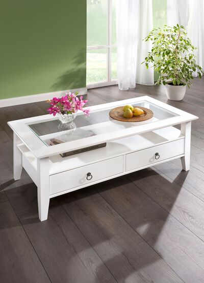 Massivholz Couchtisch im Landhaus-Stil 