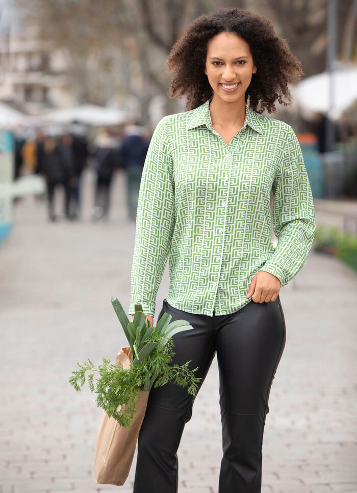 Bluse mit Hemdkragen 