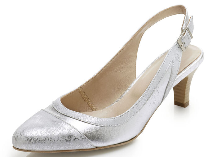 ELENA EDEN Sling-Pumps in edler Form SILBER
