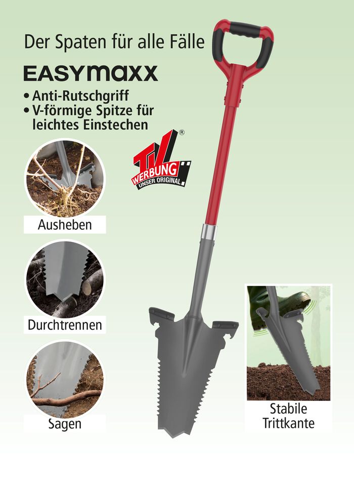 EASYmaxx Spaten mit Wurzels&auml;ge 