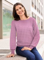 Pullover mit Raglan&auml;rmeln in leichter Ballonform FLIEDER