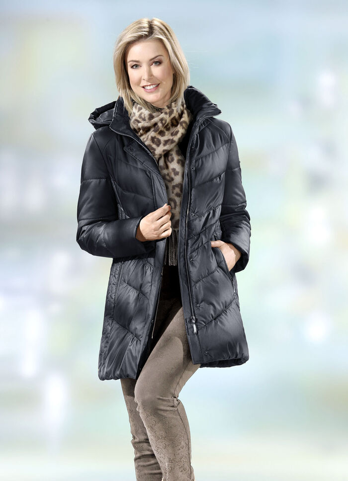 Jacke mit abnehmbarer Kapuze SCHWARZ