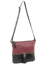 Laurina, Tasche, Damen, mit verstellbarem Umh&auml;ngeriemen SCHWARZ-BORDEAUX