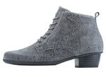 Waldläufer Schnür-Stiefelette mit floraler Prägung GRAU