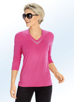 Shirt mit V-Ausschnitt in 5 Farben PINK