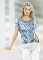 Shirt mit farbbrillantem Inkjet-Druck in 2 Farben BLAU