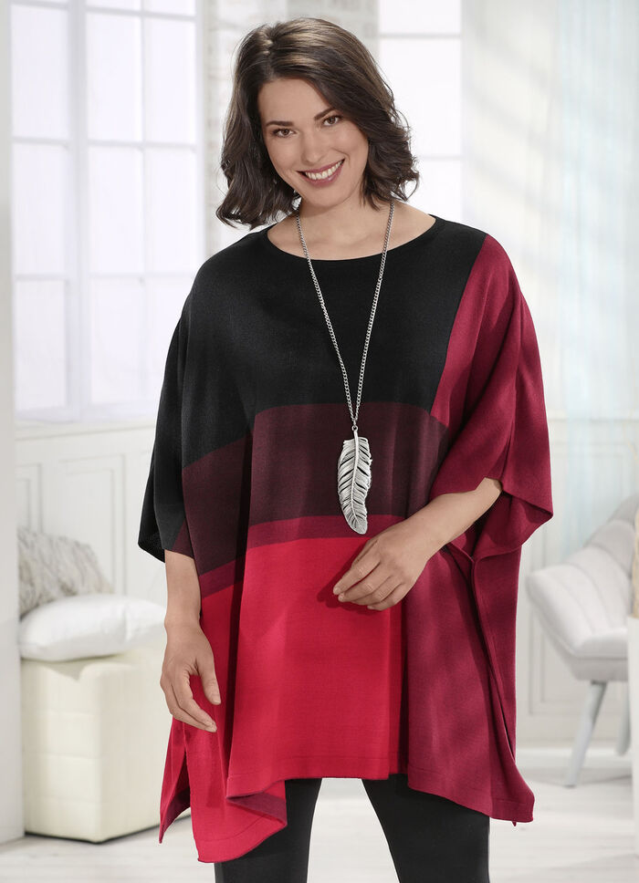 Poncho-Pullover in Feinstrick 