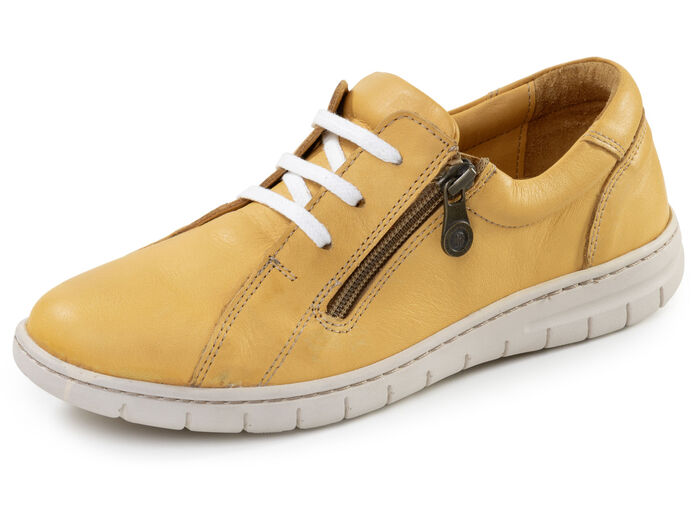ELENA EDEN, bequeme Damen-Schnürschuhe, Weite G, mit herausnehmbarem Fußbett GELB