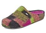 Pantoffel aus flauschigem, buntem Wollstoff PINK-KIWI