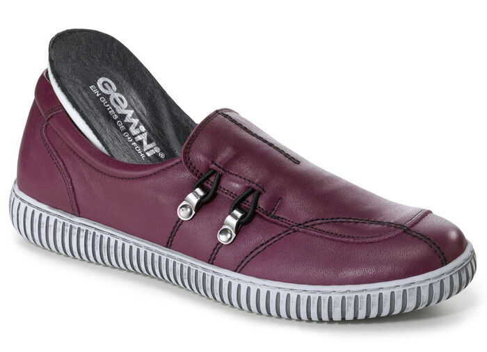 Gemini Slipper aus Rind-Nappaleder mit Zierösen BORDEAUX