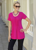 Shirt mit schöner Biesenzier in 2 Farben PINK