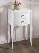 Beistelltisch aus massivem Pappelholz ANTIKWEISS