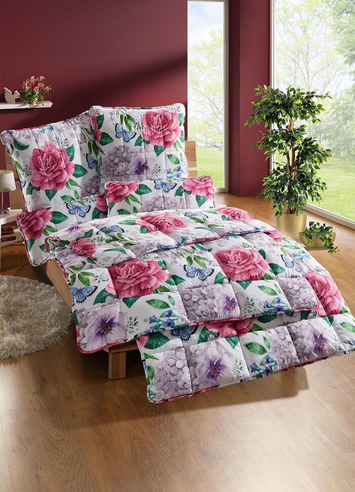 Bettwaren-Set Hortensien-Dessin, 2-teilig 