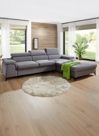 Polsterecke mit Bettfunktion und verstellbaren Kopfst&uuml;tzen 