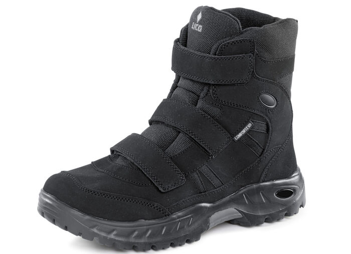 Stiefelette aus Nubuk- und Textilmaterial SCHWARZ