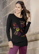 Shirt mit Straßzier im Vorderteil SCHWARZ