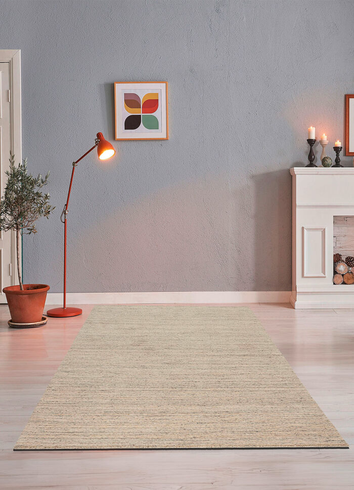 Handgewebte Br&uuml;cken und Teppiche aus 100% Schurwolle GRAUBEIGE