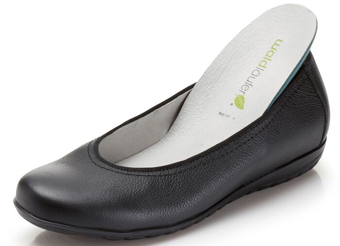 Waldl&auml;ufer Ballerina mit Rundum-Gummizug SCHWARZ