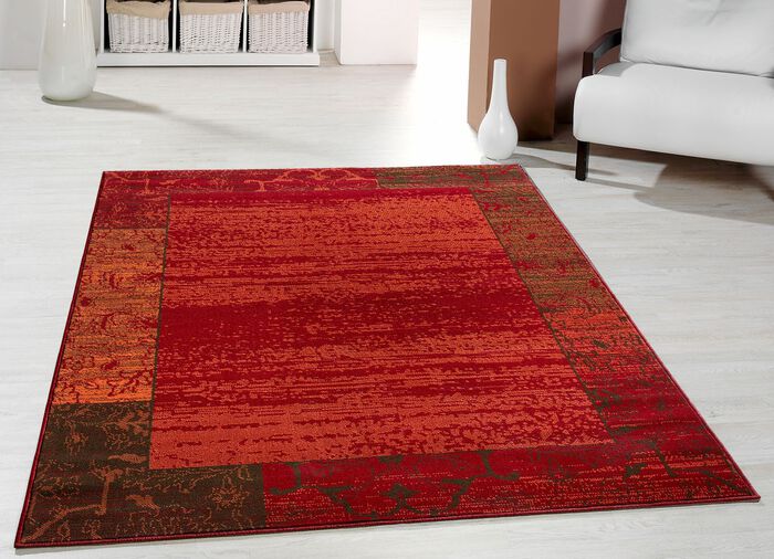 Br&uuml;cken und Teppiche mit zeitlos sch&ouml;n verzierter Bord&uuml;re ROT