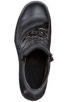 ELENA EDEN Bootie aus teilweise reptilgepr&auml;gtem Nappaleder SCHWARZ