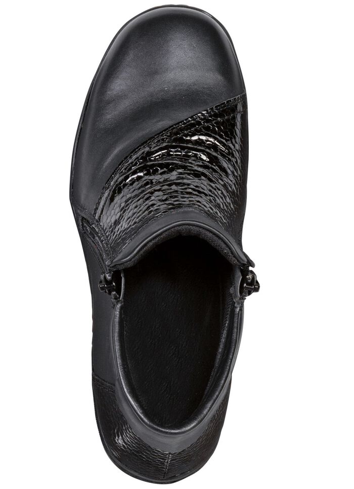 ELENA EDEN Bootie aus teilweise reptilgepr&auml;gtem Nappaleder SCHWARZ