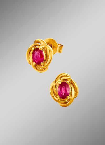 Ohrstecker mit Rubine 