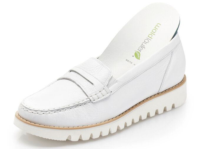 Waldl&auml;ufer Slipper mit seitlichen Gummiz&uuml;gen WEISS