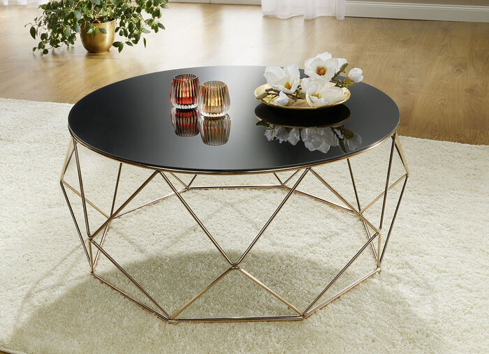 Couchtisch mit Metallgestell GOLD-BRONZE-SCHWARZ