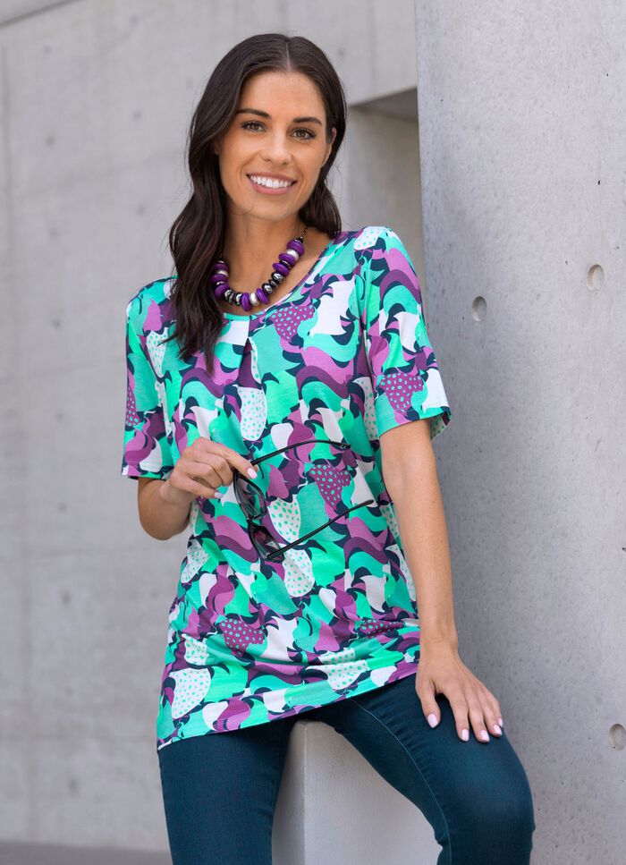 Shirt mit farbbrillantem Allover-Druck 