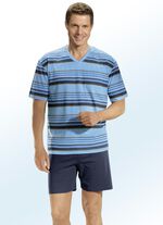 Zweierpack Shortys mit V-Ausschnitt und Brusttasche 1X KIESEL, 1X AQUA