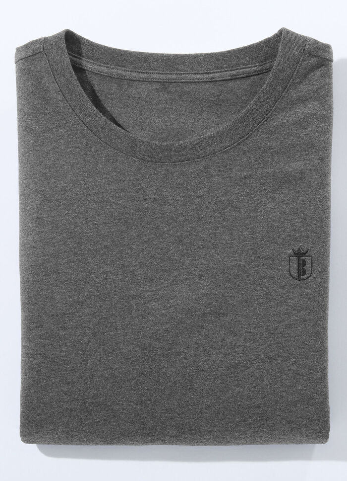 Doppelpack Shirt in 4 Farben  1x WEIß 1x DUNKELGRAU MELIERT