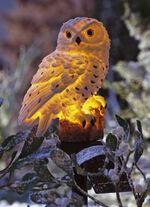 Solar-Schnee-Eule aus Polyresin 