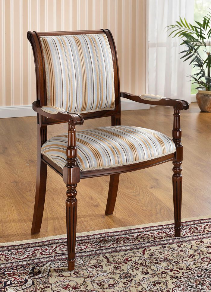 Esszimmermöbel mit Federkern und Schaumstoffpolsterung HELLBLAU-GESTREIFT