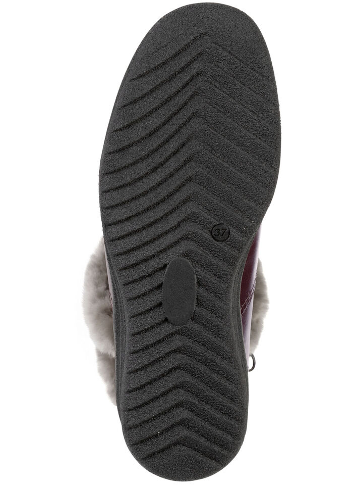 ELENA EDEN, gefütterte Damen-Stiefeletten, Winterschuhe, Weite H, mit Lammfell  BORDEAUX