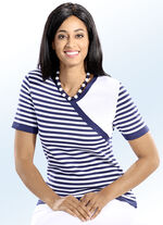 Pulli in Wickeloptik MARINE-WEISS