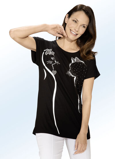 Shirt mit Kontrast-Druck in 2 Farben 