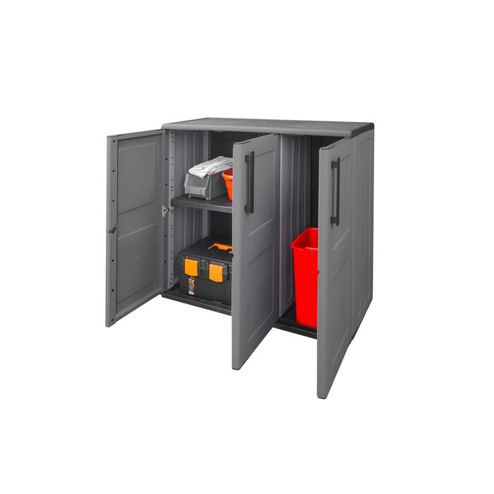 Gartenschrank mit soliden Stahlscharnieren 