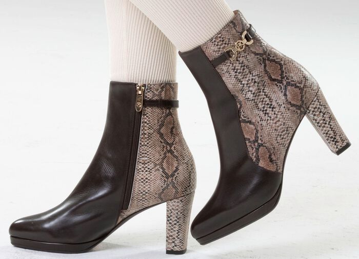 Peter Kaiser, trendige Damen-Stiefeletten, mit Rei&szlig;verschluss TAUPE-MOKKA