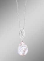 Anh&auml;nger mit Keshi-Perlen und synth. Zirkonia 