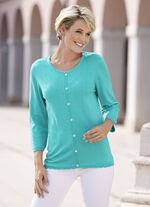 Pullover in Jackenoptik TÜRKIS