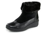 Stiefeletten mit flauschigem Lammfellkragen SCHWARZ