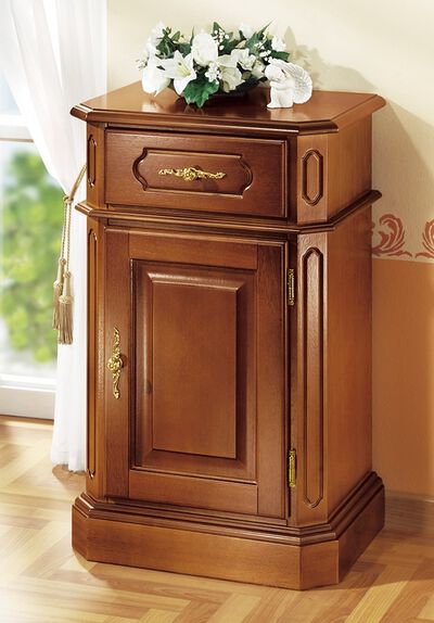 Kommode, 1-t&uuml;rig, mit goldfarbenen Metallgriffen 