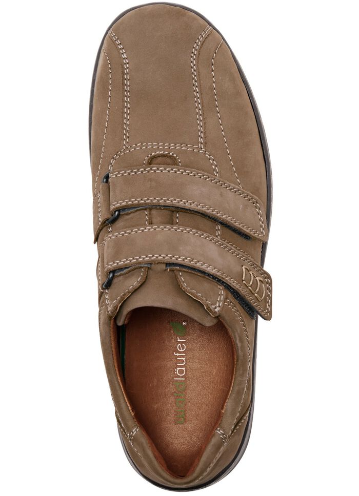 Waldl&auml;ufer, bequeme Herrn-Slipper, Weite H, mit herausnehmbarem Fu&szlig;bett TABAKBRAUN