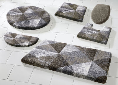 Badgarnitur von Grund mit geometrischem Dessin TAUPE-GRAU