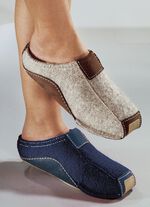 HAFLINGER Hausschuh, Walkstoff aus Schurwolle MARINE