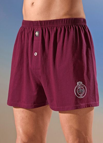 Viererpack Boxershorts, uni mit Druckmotiv 