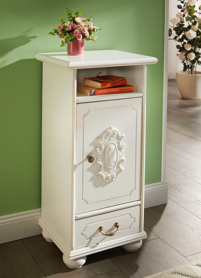 Teilmassive Kommode im Landhausstil WEISS