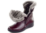 ELENA EDEN, gefütterte Damen-Stiefeletten, Winterschuhe, Weite H, mit Lammfell  BORDEAUX