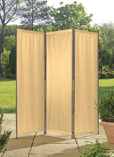 Paravent mit Stahlrohrgestell 