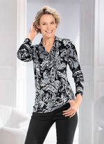 Poloshirt mit Biesenverarbeitung in 2 Farben SCHWARZ-WEISS